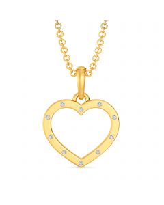 Sprinkled Diamond Heart With Chain 18Karat