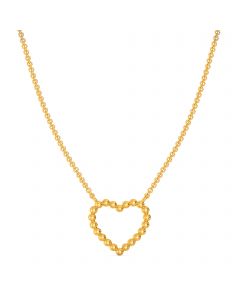 Gold Heart Pendant 18K with Chain