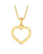 Sprinkled Diamond Heart With Chain 18Karat